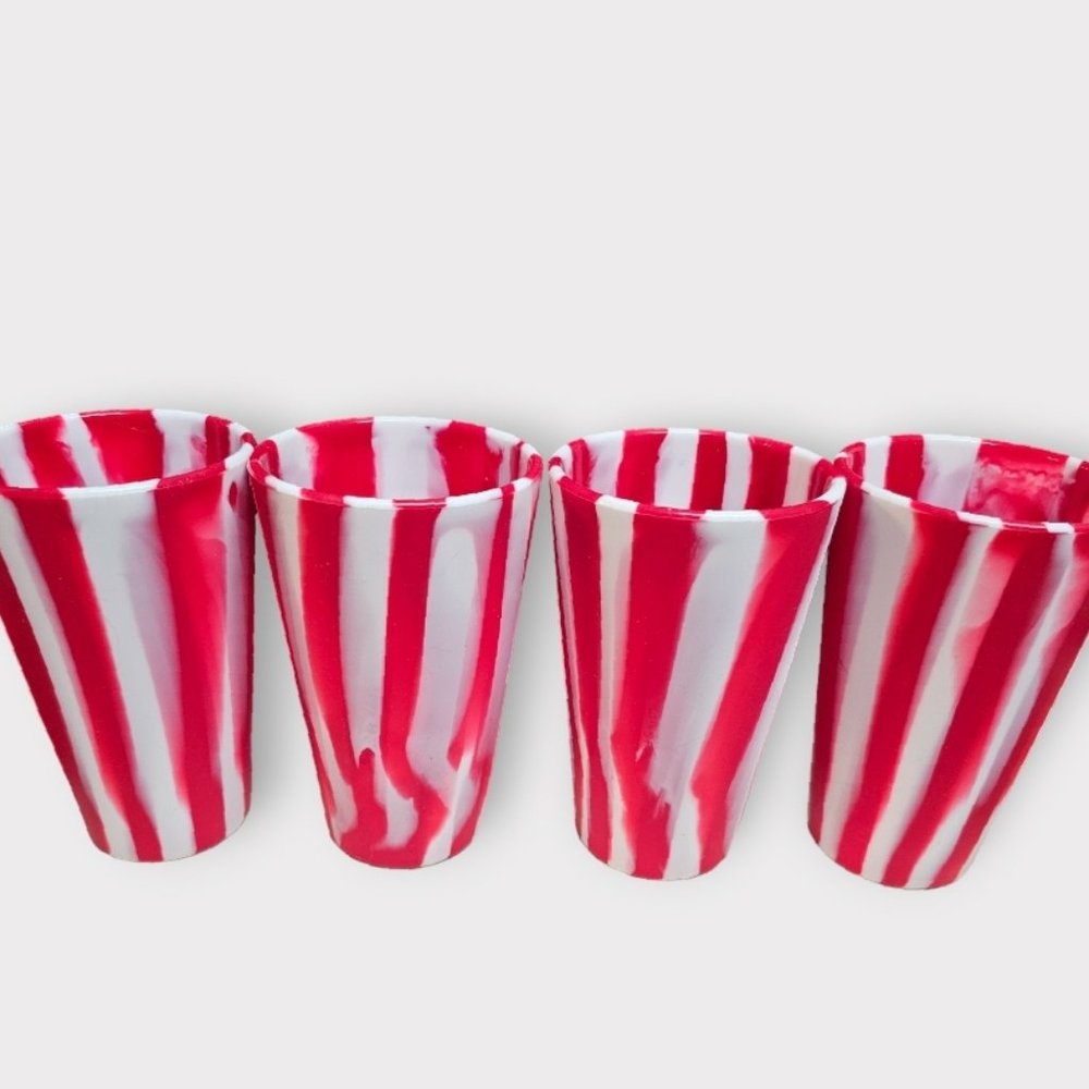 🍬🌿 4 Silicone Silipint Pint Glasses in Rare Peppetmint 🌿🍬